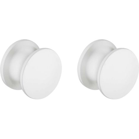 2x bouton poussoir 23mm plastique pour serrure espagnolette à appliquer push-lock, blanc