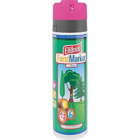 Spray de marquage rose fluo - contrôlé KFW Roland Endres F.-M. Ergo 360°, aérosol 500ml (1/2)