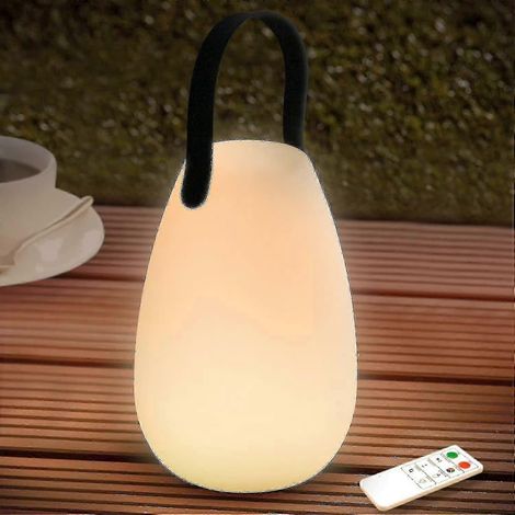 Lampe de table LED d'extérieur rechargeable sans fil avec télécommande, 8 couleurs, 4 niveaux d'intensité, 3000K, protection oculaire, classe énergétique A (1/5)