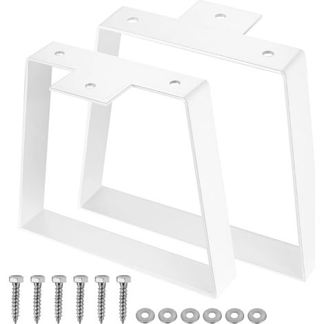 2 Pièces Pied de Meuble Trapézoïdaux, 20,3 cm Pied de Table, Pieds de Meubles, Pied de Table Metal, Pied Canapé, Pieds Meuble Cuisine Blanc pour Armoires Meubles Table(20,3cm) (1/5)
