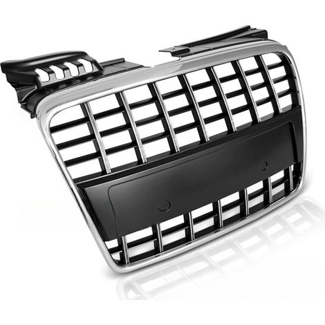 Calandre avant pour Audi A4 B7 04-08 Look Sport Chrome et Noir-32069733
