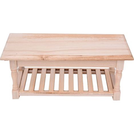 Lot de 12 meubles miniatures 1:12 table basse en bois couleur café, accessoires maison de poupée pour décoration scène photo (1/5)