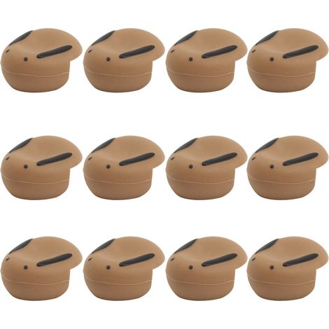 12 Protections d'angle en forme de lapin pour meubles, sécurité bébé, coins arrondis, couleur café (1/5)