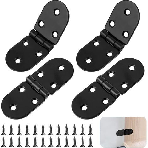 Lot de 4 Charnières de Table Pliantes en Acier Inoxydable - Charnières Rondes à Visser à 180 Degrés (1/5)