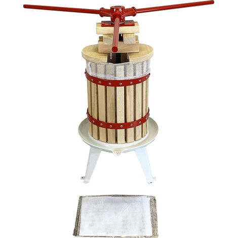 Deluxe Fruit and Apple Press (6 Litre) Pack with 2 Straining Bags, 2 Sets of Extension Blocks & 3 Handles (1/5)