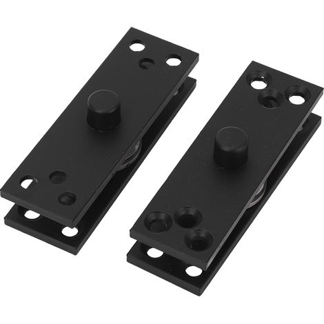 Lot de 2 pivots de porte invisibles acier inoxydable rotation 360° coaxiaux haut bas noirs charges 100kg roulement à billes (1/5)