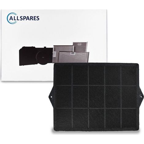 Filtro de carbón AllSpares para campanas extractoras compatible con AEG-Electrolux Tipo 160 / E3CFE160 / Whirlpool I.KE.A. 484000008693, C00384275 / Elica F00187/1 y SMEG KITFC160 (230 x 289 x 38 mm) (1/4)