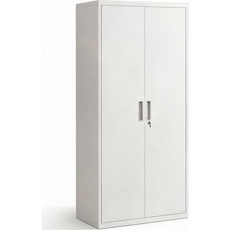 Meuble de rangement de bureau blanco en acero 80 x 40 x 180 cm (1/5)