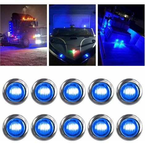 Lntyq 10X Seitenmarkierungsleuchten 12/24 V Anhänger-Seitenleuchte für LKW, Wohnmobil, Wohnwagen (blau) (1/5)