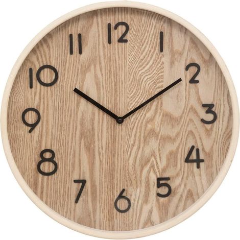 1 Horloge Bois Verre Diamètre 38 Cm Mécanisme Polypropylène Aiguilles Métal Intérieur (1/4)