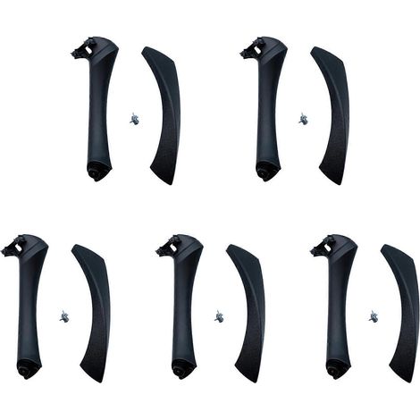 Manilla interior derecha de la puerta (5 piezas) con repuesto oculto para BMW Serie 3 E90 E91 E92 (2004-2012), color negro. (1/3)