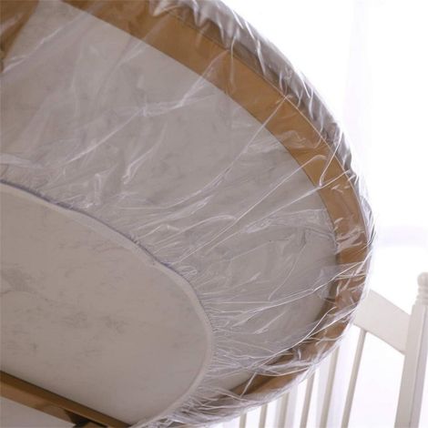 Transparente runde Tischdecke mit Gummizug 102-112cm, wasserdicht & abwischbar