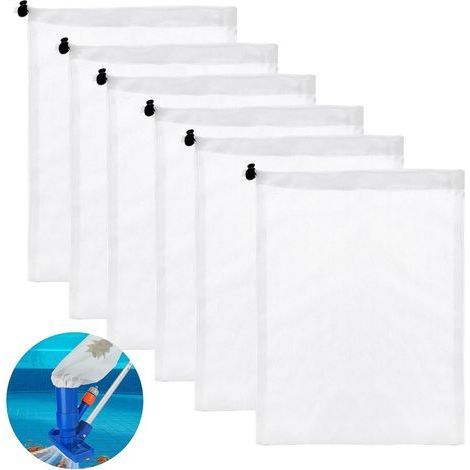 Lot 6 sacs filtrants maille fine – Pour aspirateur piscine, feuilles petites (1/5)