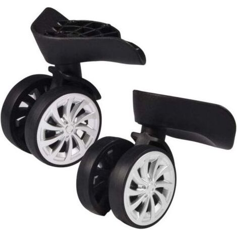 PA Roue Pivotante De Rechange Pour Valise En Plastique Noir Lot De 2 Pieces (1/4)