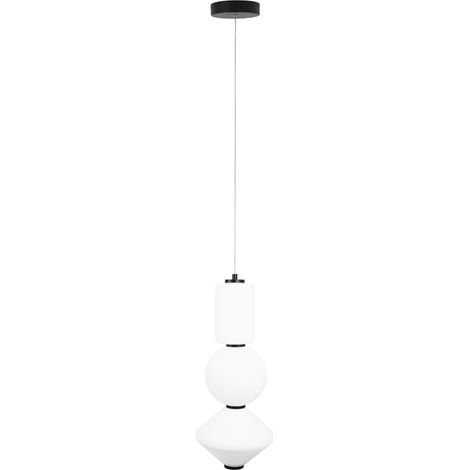 Suspension noire 3 globes blancs LED 16W Akiko Maxlight (1/5)