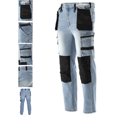 Pantalon de travail, jean stretch, bleu/noir taille XL