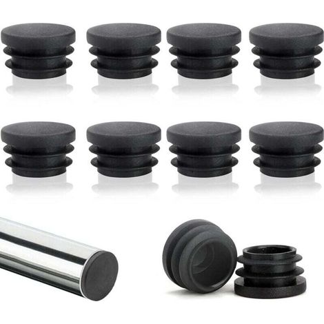 Lot de 10 capuchons de lattes rondes de 22 mm, capuchons de lattes en tube rond, capuchons de chaise ronds en plastique, capuchons d'ailes ronds, protection parfaite pour les meubles et les sols