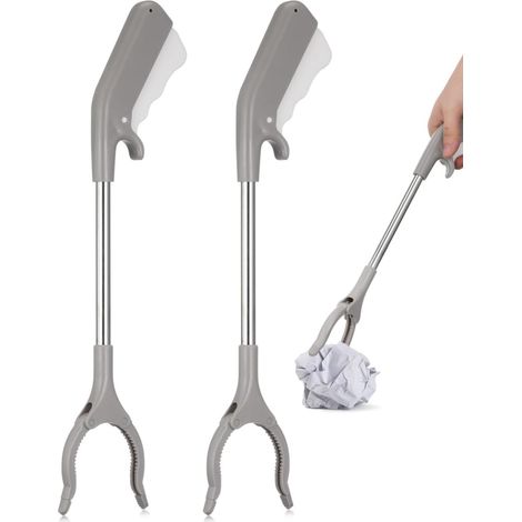 2 pièces Pince de préhension 40cm pince à déchets en aluminium pour nettoyage maison jardin et extérieur (1/5)