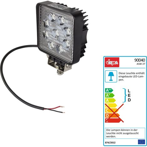 LED Arbeitsscheinwerfer 9x3W 12-24V Offroad Scheinwerfer KFZ LKW SUV Anhänger (1/5)