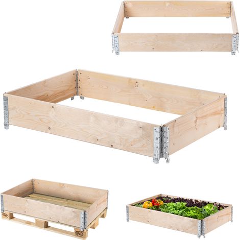 KADAX Palettenrahmen aus Holz, Gartenbeet, 120 x 80 x 22.5 cm (1/5)
