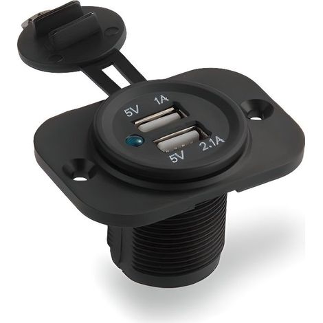 Adaptateur Prise 2 Ports USB Allume Cigare Chargeur 12V Pour Auto Voiture (1/4)