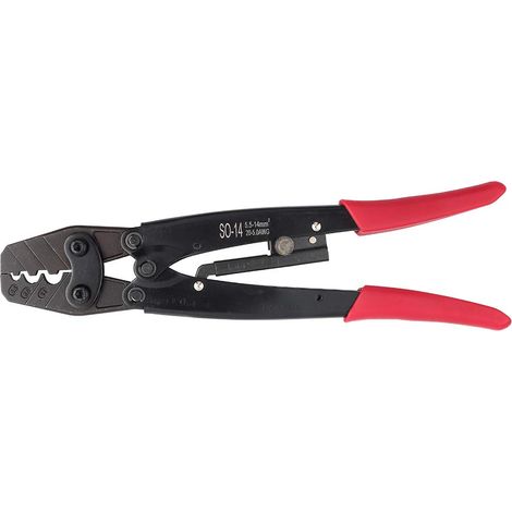 Pince à sertir, SO-14 Pince à sertir pour cosses pressées à froid 5.5-14mm² 17-6 AWG pour cosses nues (1/5)