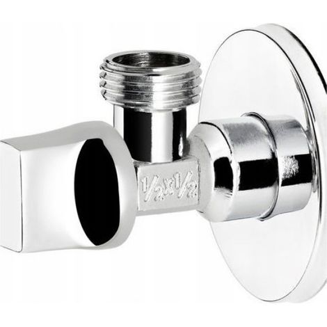 Robinet D'Équerre - Anti-Calcaire - Laiton Chromé - 1/2" x 1/2" - Pour Robinets Lavabo Évier Cuisine Lave-Linge - 1 Pièce (1/2)