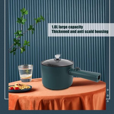 Ulisem1.8 Elektrischer Wok mit großer Kapazität, multifunktional für den Heimgebrauch, elektrischer Hot Pot, kleiner manueller einlagiger Elektroherd, geeignet für die Hausmannskost, grün