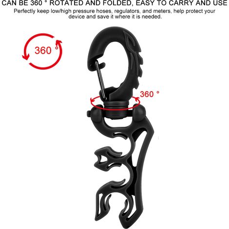 Fixation pour tube de stabilisateur de plongée - Attache noire robuste (1/5)