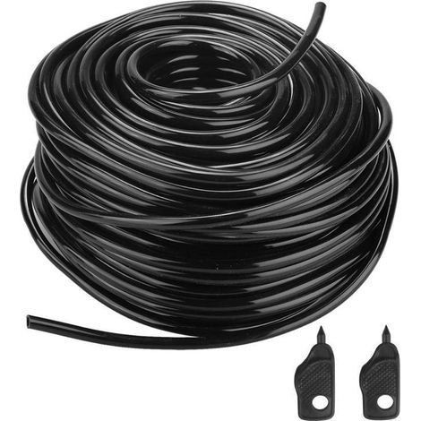 Tuyau d'arrosage 4/7 , tuyau agricole , tuyau de raccordement pour micro-irrigation goutte à goutte en PVC pour pelouse , jardin , voiture et lavage des sols (50 m) (1/5)