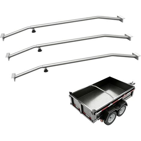Lot de 3 supports de bâche de remorque, supports plats en aluminium, légers et robustes, avec vis à bouton rotatif, longueur réglable (100 à 145 cm), convient pour différents modèles de (1/5)