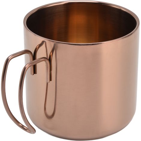 Tasse Isotherme en Acier Inoxydable 400ml, Rose Gold - Sans Couvercle, pour Bureau, Maison, Restaurant (1/5)