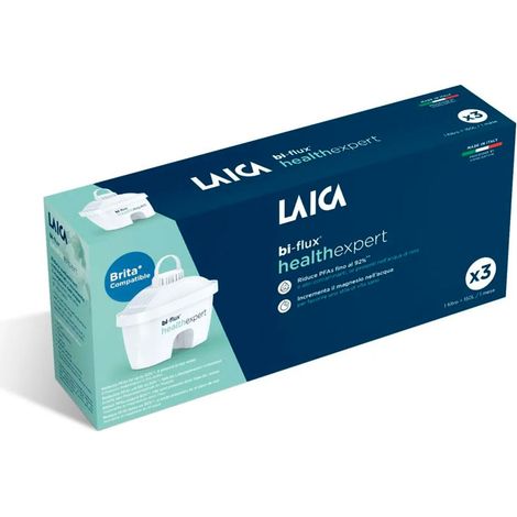 Filtros bi-flux healthexpert compatible con brita, añade magnesio y reduce pfas, caja con 3 uds