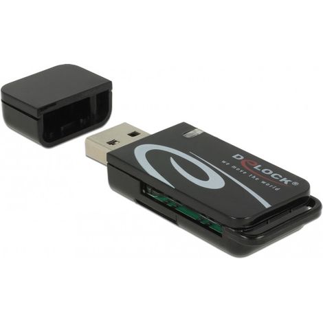 DELOCK Mini USB 2.0 Card Reader mit SD und Micro SD Slot (91602)