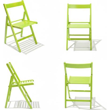 SEDIA PIEGHEVOLE in legno LIBERTY VERDE 4 pezzi (1/2)