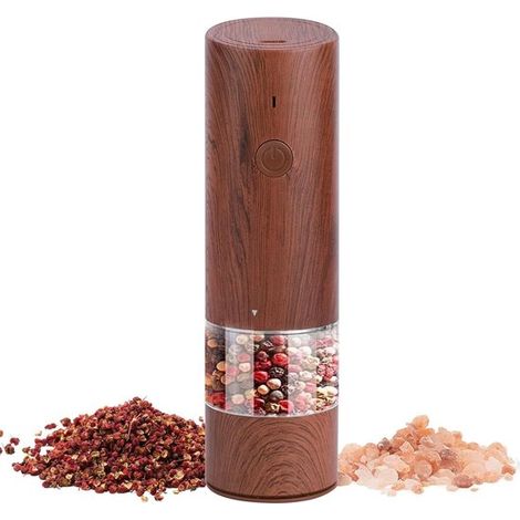 Macina sale e pepe automatico con regolazione della finezza della macinatura - Ricaricabile tramite USB, con spazzolina per la pulizia, ideale per barbecue e picnic all'aperto.