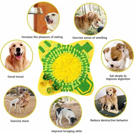 Tapis de Fouille Chien Snuffle Mat éducateurs pour Chiens Dog Puzzle Toys Alimentation Lente Jouet Tapis Reniflant de Chien Pliable Couverture (1/4)