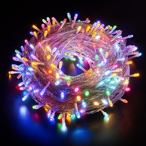 Guirlande Lumineuse 8 Mode 10M 100 LED, Décoration Romantique pour Sapin de Noël Mariage Fête,Guirlande Intérieure (multicouleur)
