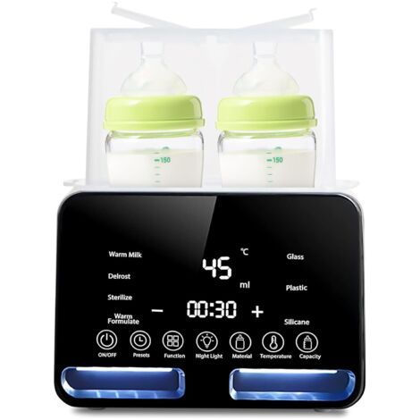 Chauffe Biberon Multifonction, Chauffe-Biberon Digital Nomade, Stérilisateur Biberons, Chauffe Biberon Électrique Rapide, Intelligent De La Température Pour Bébés Et Dégivrage, Arrêt Automatique