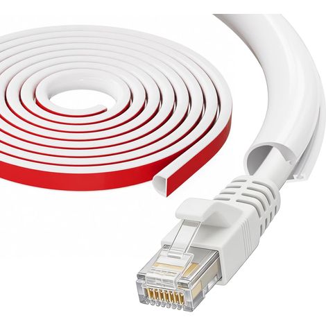Goulotte Passe Câble Mural de 1m en Blanc (15 x 10 mm) – Flexible et Autocollante pour Dissimuler Goulottes Électriques, Idéal pour Câbles TV et Autres Fils Électriques dans Votre Maison ou Bureau (1/5)