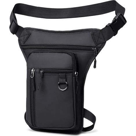 Motorcycle Leg Bag, Waterproof Tactical Leg Bag, Multifunctional Motorcycle Leg Pouch, with Removable Leg Strap, for Travel, Camping, Running, Riding (1/5)