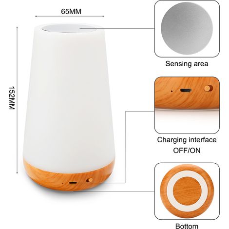 Ortviai Lampe d'ambiance RGB rechargeable avec télécommande et commande tactile – 13 couleurs + 3 modes dynamiques, batterie 1500 mAh (1/4)