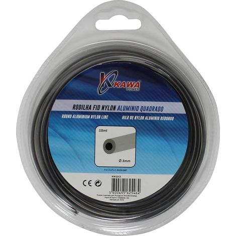 Kawapower Hilo de nylon redondo con aluminio 3 mm 15 m (1/2)
