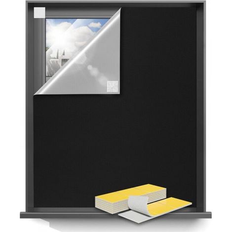 Rideaux occultants portables 75" x 57", stores pour fenêtres avec bandes auto-agrippantes, stores occultants, rideaux de fenêtre faciles à découper, adaptés à la chambre, à la chambre de bébé et à la (1/5)