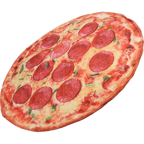 Kinderteppich mit Pizza-Print, waschbar, flauschig, rund, 1,58 m (5,2 ft) – ideal für Kinderzimmer und Spielzimmer. (1/5)