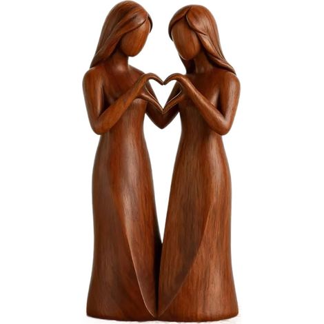 Sculpture Trois Soeurs - Résine Artisanale Main Peinte - Décoration Intérieure Noël Amitié - Cadeau Anniversaire Femme - Pièce Unique ×1 (1/5)