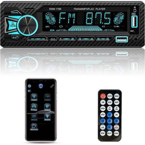 Autoradio - - 1 Din - Double Bluetooth 5.1 - Commande Vocale - RDS/FM/AM (1/4)