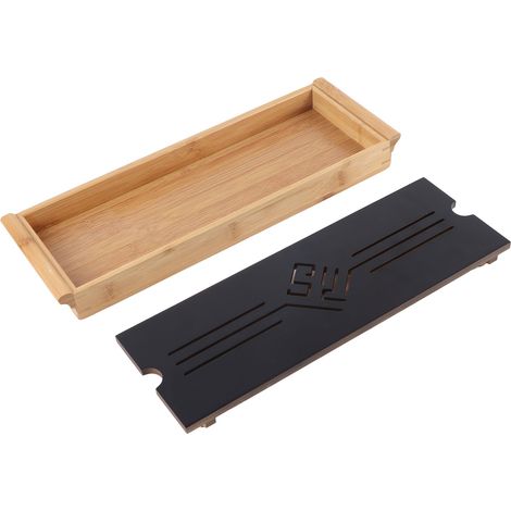 Bambus-Teetablett, traditionelles chinesisches Accessoire für die Kung-Fu-Teezeremonie, 2er-Set, natürliche Farbe, elegant und praktisch. (1/5)