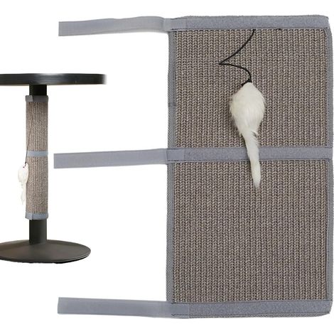 Tapis griffoir pour chat,Protection de meubles,Jambes de table, enveloppantes autour du griffoir pour chat,Pour la maison, la maison, l'abri extérieur, le salon, les races de petite, moye,gris (1/5)