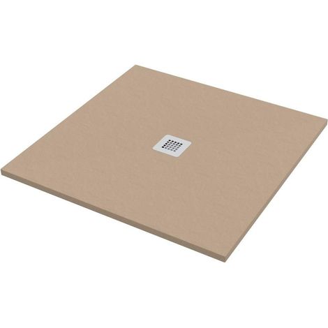 Receveur de douche 90x90 cm coloris sable effet pierre Ercos Stone BPMARSSTON9090 Le sable (1/3)